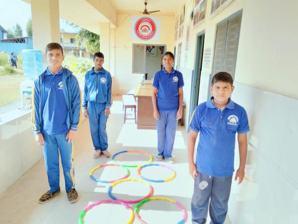 Students playing